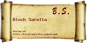 Bloch Sarolta névjegykártya